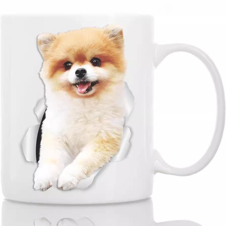 3D Pet Puppy Ceramic Coffee Mark Cup Dog Tea Cup 2024 New Gift Foreign Trade Pets