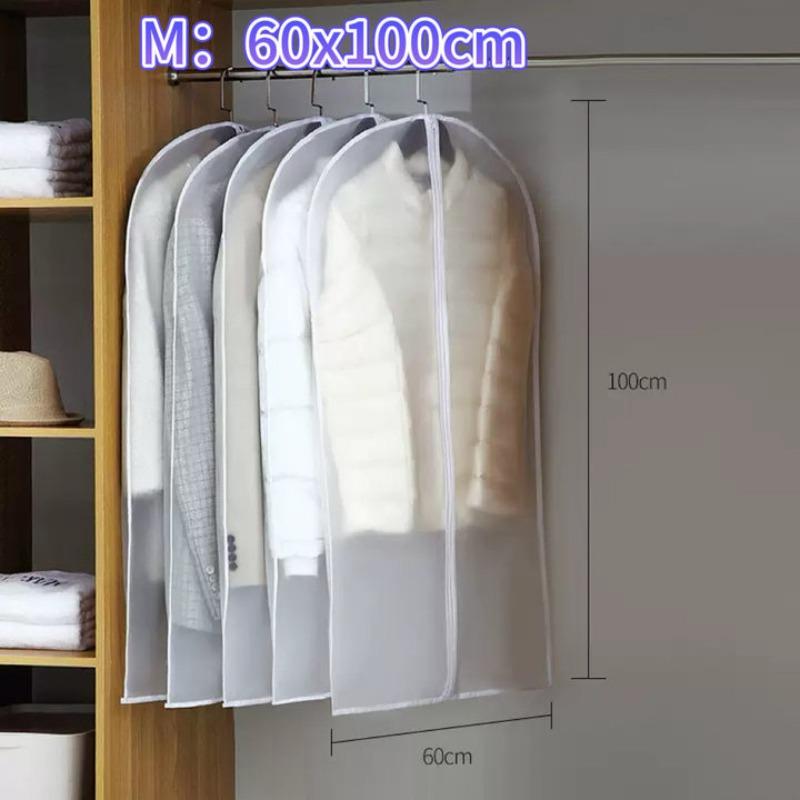 Clothes Hanging Dust Cover Wedding Dress Cover Suit Coat Storage Bag Transparent Fully Enclosed Clothes Covers with Zippe