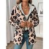 Chaqueta Casual para Mujer con Estampado de Leopardo y Cierre de Cremallera - 100% Poliéster con Capucha, Largo Midi y Manga Larga para Primavera/Otoño