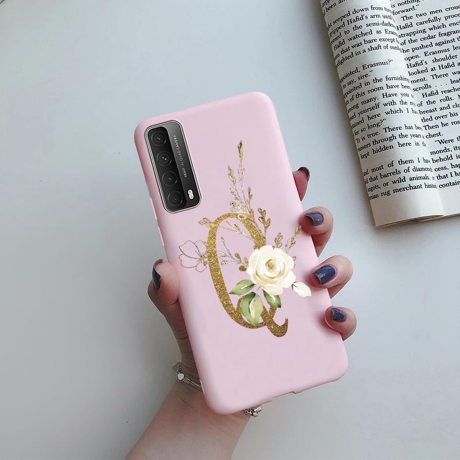 Fashion Flower Letters Shockproof Case For Huawei P Smart 2021 TPU Soft Cover For Huawei Y7A 2020 Y 7A Y7 A Phone Cases 6.67"