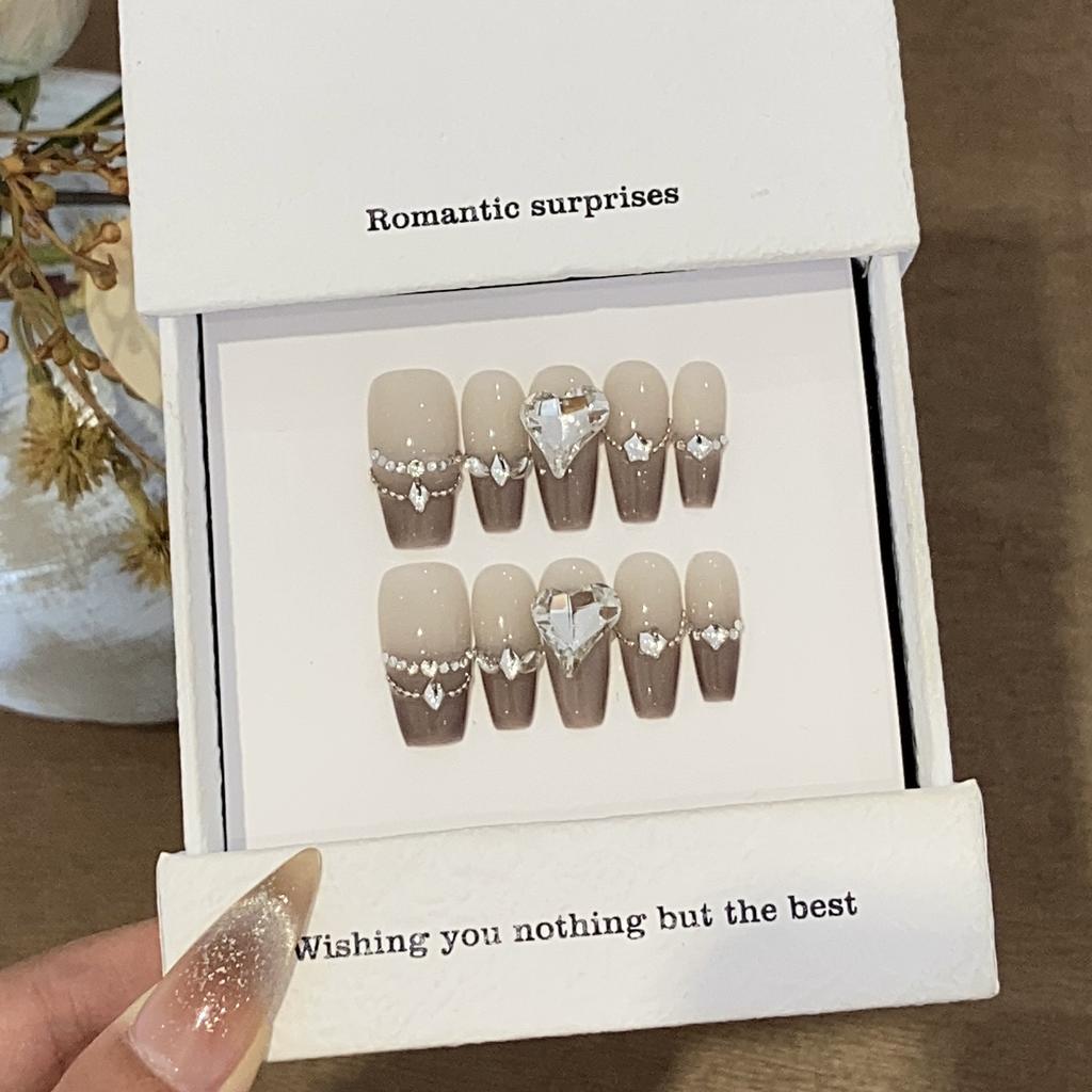 Ice-transparent Gradient Alloy Chain Whitening French Crooked Diamond Inspiration Muse Patch