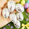 24 Piece Plastic Easter Silver/Golden Foil Egg Hanging Easter Decorative Ornament  Indoor