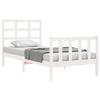 VidaXL Bed Frame with Headboard White 90x200 Cm Solid Wood 3192087