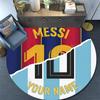 Custom Name Lionel Messi Round Area Rug,Carpet Rug for Living Room Bedroom Sofa Playroom Decor,Non-slip Floor Mat