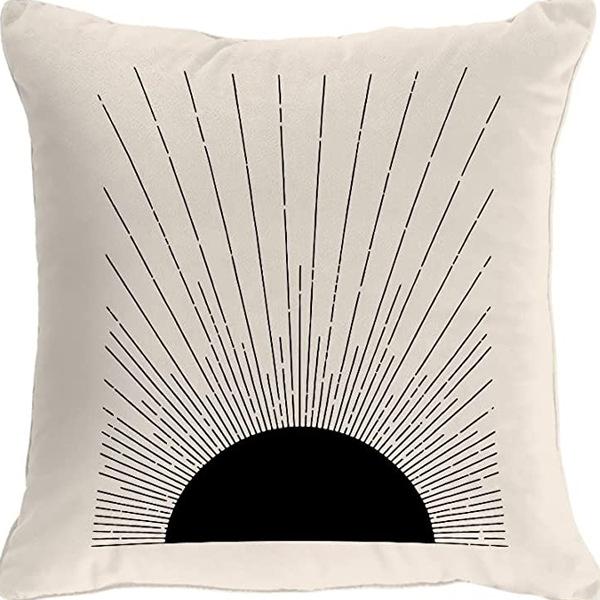 New Morandi Simple Abstract Style Pillow Linen Print Pillow Case Decorative Home Pillow Case