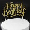 Cake Decoration Accessories Happy Birthday Candle Party Cake Topper Supplies Decoration Gold &Silver Set Baking Small Tools
