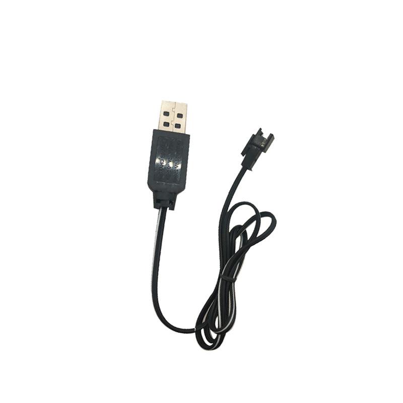 

USB-кабель для заряджання акумуляторного блоку іграшки 3,6-3,7 В, роз єм SM, індикатор заряджання горить, індикатор повного заряду вимкнений.
