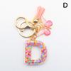 A-Z 26 Letter Pendant Keychain Tassel Butterfly Charms Keyrings Women Bag Ornaments Car Keychain Pendant