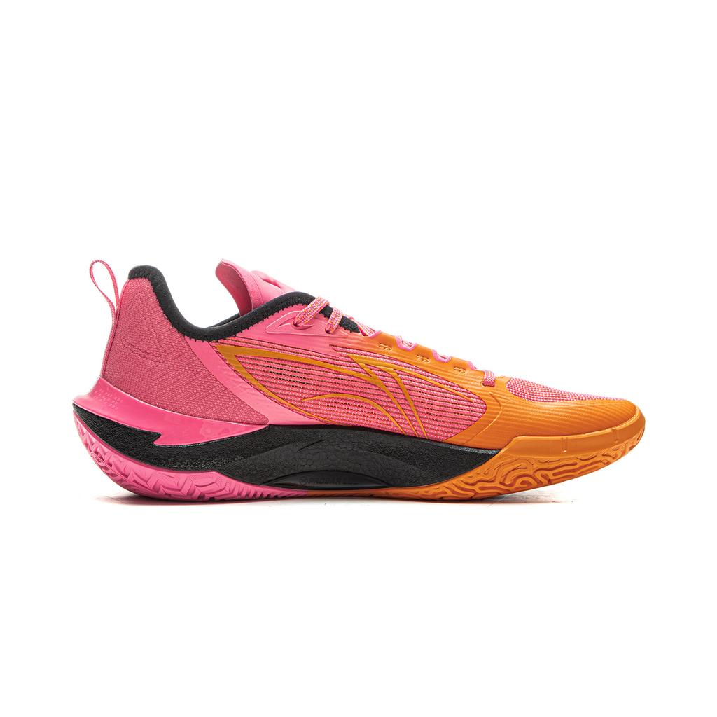 Li Ning Hurricane Story Full Palm Technology Running Guard Shoes Men Basketball Shoes Pink Orange ABAU083-11