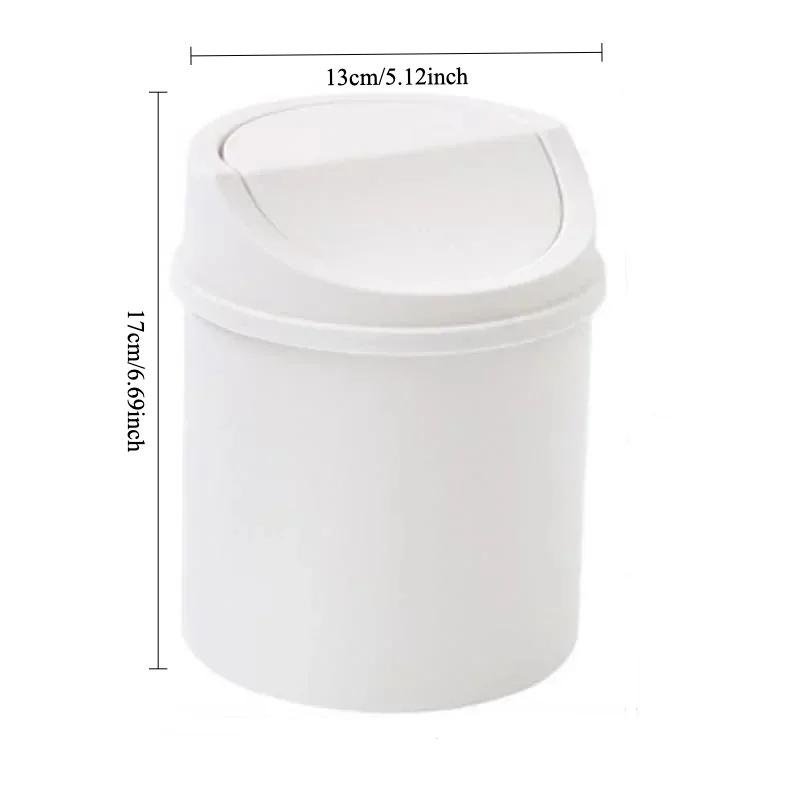 

Мини-настольный контейнер для мусора, небольшой мусорный бак, труба с крышкой, мусорный бак для спальни, мусорный бак, чистое рабочее место, ящик для хранения, домашний стол белый