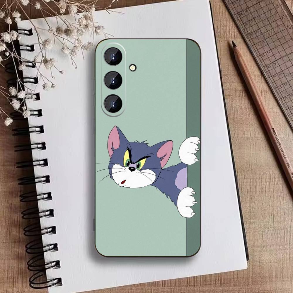 U-Tom And J-Jerry Phone Case For Samsung Galaxy A73,21,22,32,71,53,52,51,80,5G Soft Black Cover