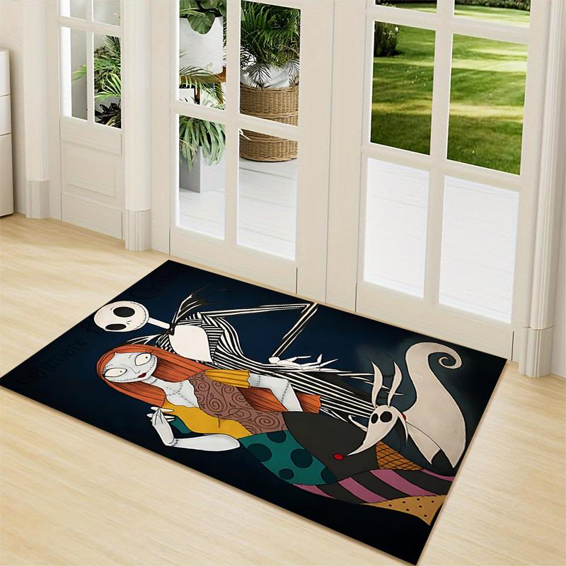 1Pc Christmas Nightmare Before Christmas Carpet Rug Soft Washable Antislip Home Living Room Sofa Mats Personalized Christmas Rug