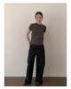 CLEAN SPACE Women's Wool Blend Knitted T-Shirt, Spring 2025 Collection, Short Sleeve, Thirteen Rows Design