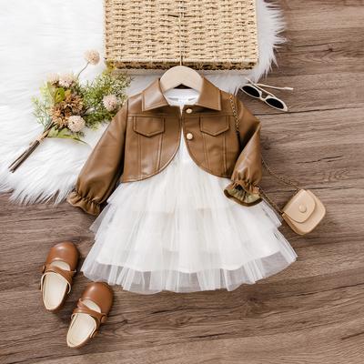 Mädchen Herbst Winter Puffy Kleid Neue Modische Kleine Prinzessin Baby Koreanischer Stil Kinder Zweiteiliges Set