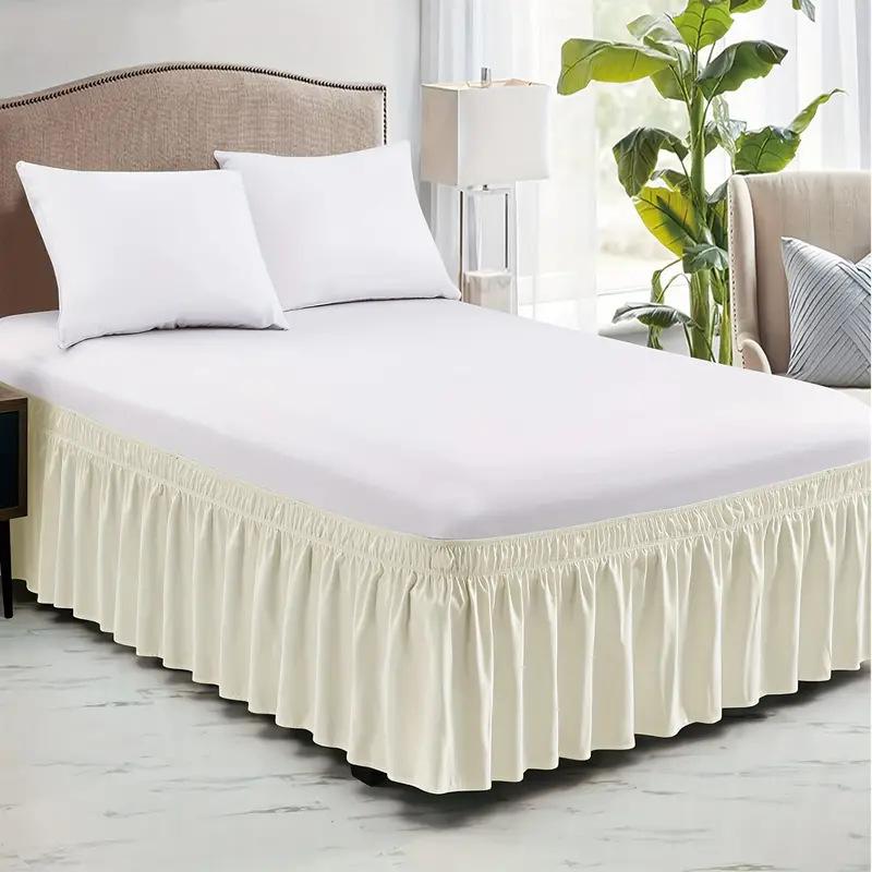 Elastic Bed Skirt Solid Color Ruffled Bed Skirt Elastic Bed Skirt Multiple Colors Multiple Sizes