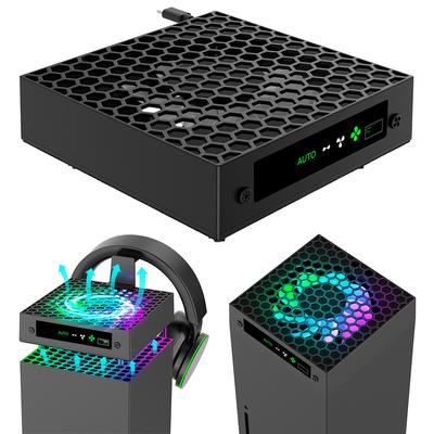 RGB Cooling Fan 3 Levels Adjustable Speed Top Cooler Fan USB Port Temperature-Controlled Cooling Fan System for Xbox Series X