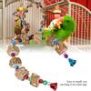 Pet Parrot Bite Chewing Toy Swing Bird Cage Accessory Hanging Wooden Toy