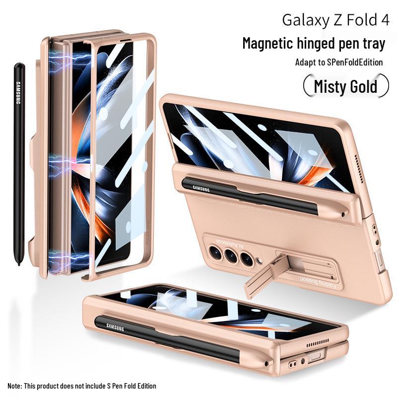 Samsung Z Fold4 Magnetic Pen Slot Case with Full Hinge Coverage and Film Protection