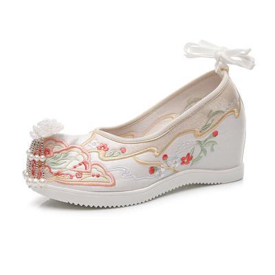 Bestickte Schuhe Hanfu Schuhe Antiken Stil mit Hanfu Innen Höhe Erhöhen Antiken Stil