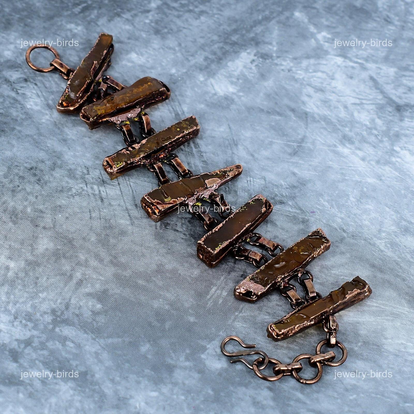 

Балтийский янтарь Камень Медь Крючок Дружбы Гальванопластический Сакральная чакра Браслет VP-118