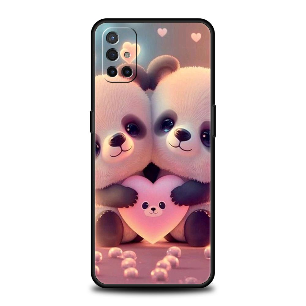 Cartoon Lovely Panda Phone Case for Oneplus 11 10T Nord N100 N10 10 7 8 9 9R 7T 8T N200 CE 2 9RT Pro 5G Silicone Cover Shell Bag