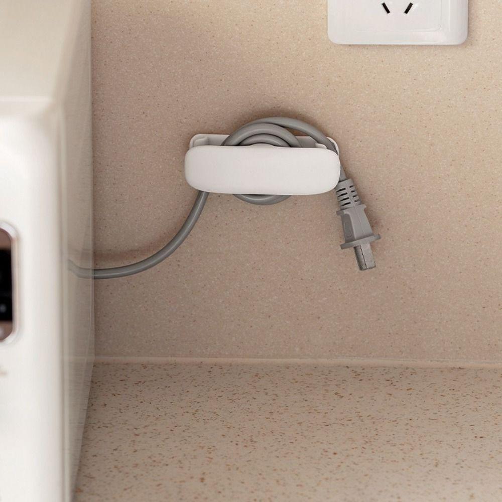 

2 PCS Silicone Cord Wire Organizer Self-Adhesive Appliance Stand Practical Cord Hooks Office білий
