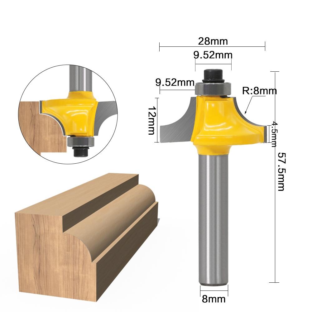 3pcs/set Glass Door Plank Wood Working Tools Curboard Cutter Router Bits 1/2 Shank 12mm Shank 8mm Shank T Type Ballnose