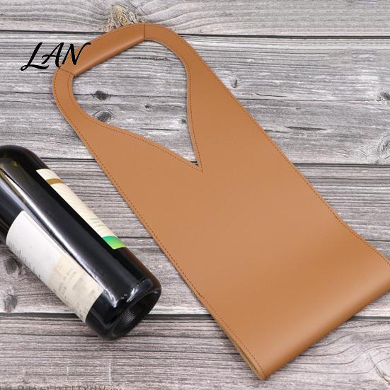 Wine Tote Bag Faux Leather Bag, Portable Carrier Pouch, Waterproof Bottle Pouch Single Holder Protector Sleeve for Champagne Beer