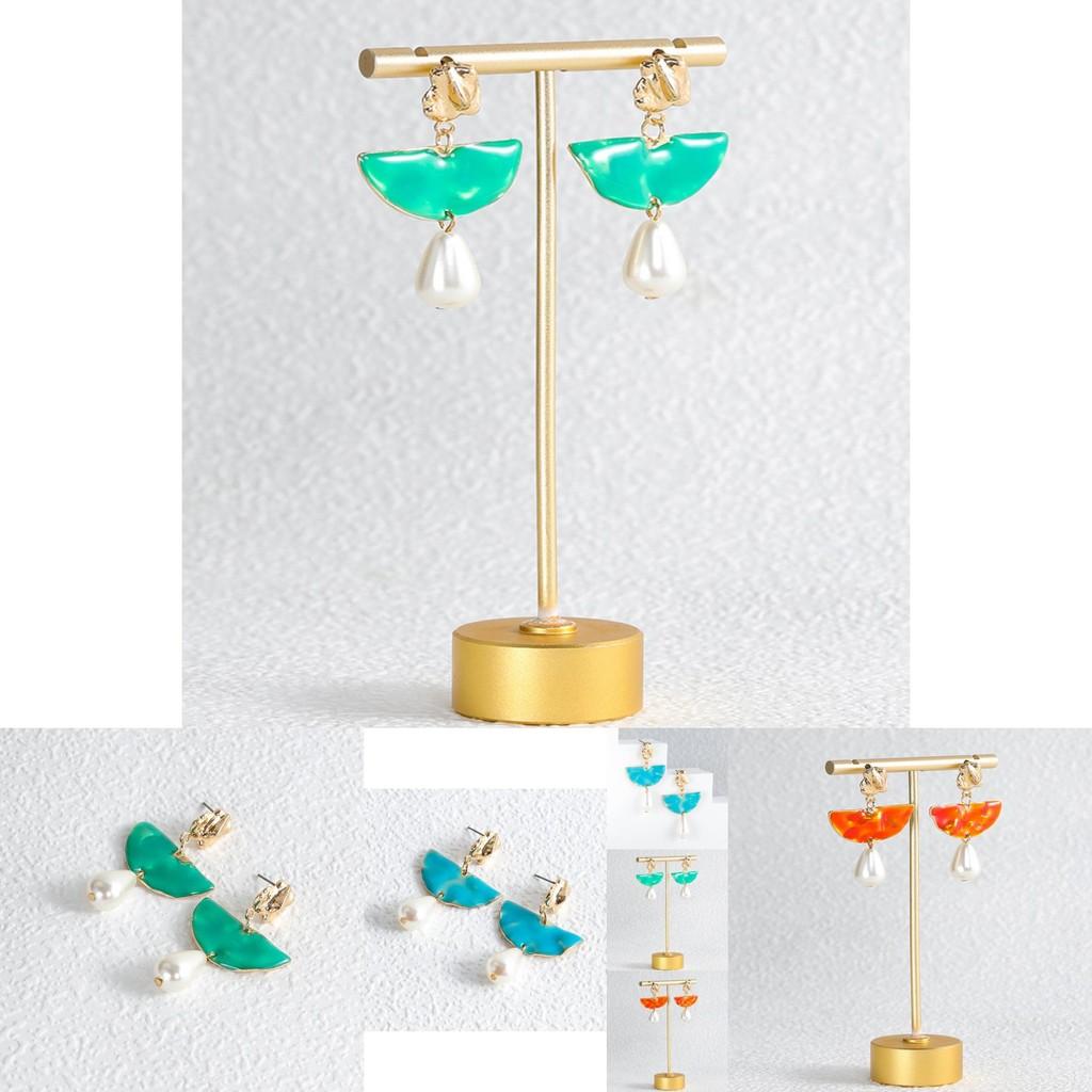 Contemporary Geometric Pearl Drop Earrings For Women Alloy Design Ideal For Gifting