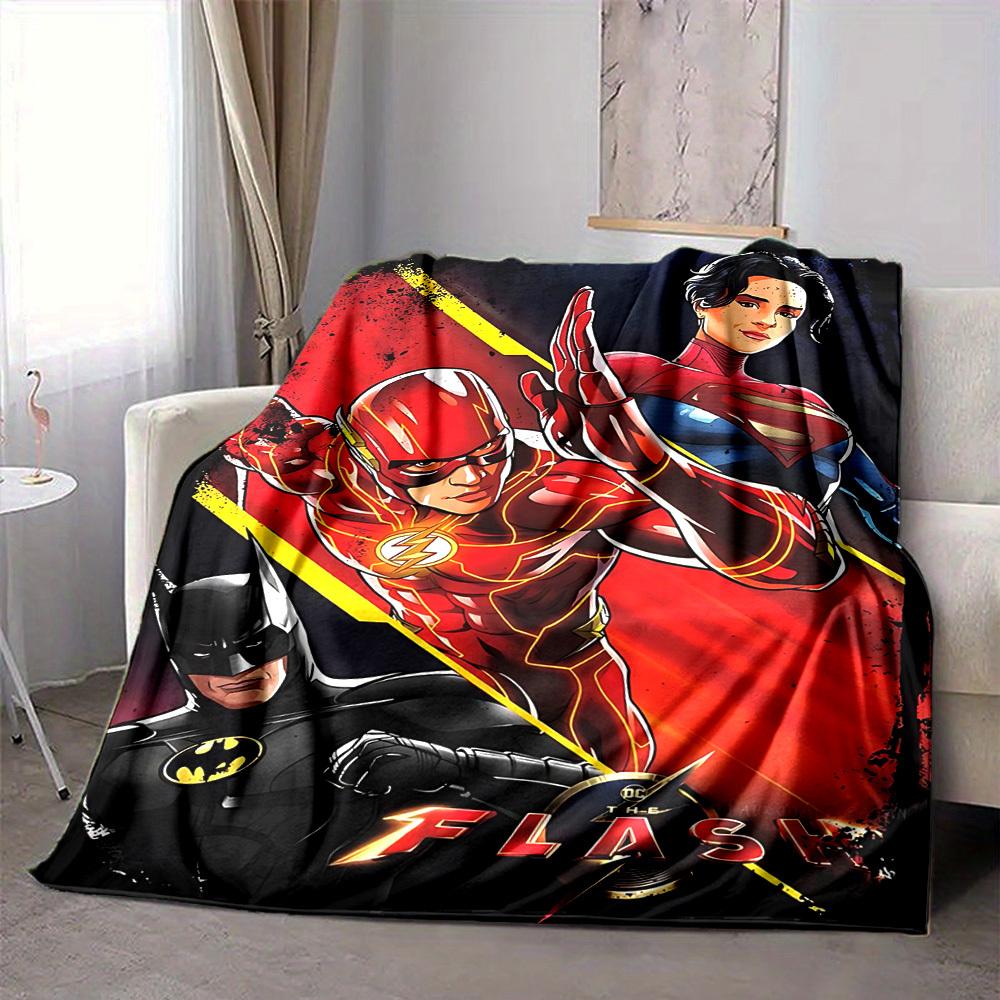 1pc Flash superhero Blanket Lightweight Flannel Throw For Sofa, Bed, Travel, Livingroom, Office, Couch, Chair, And Bed