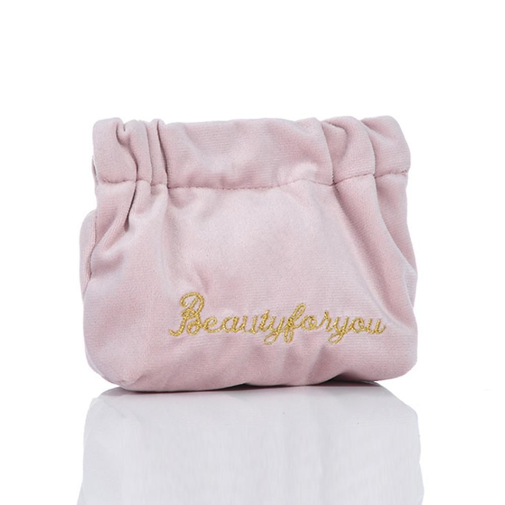 Pads Storage Small Cosmetic Bag Lipstick Organizer Case Makeup Pouch Velvet Mini Lipstick Bag розовый