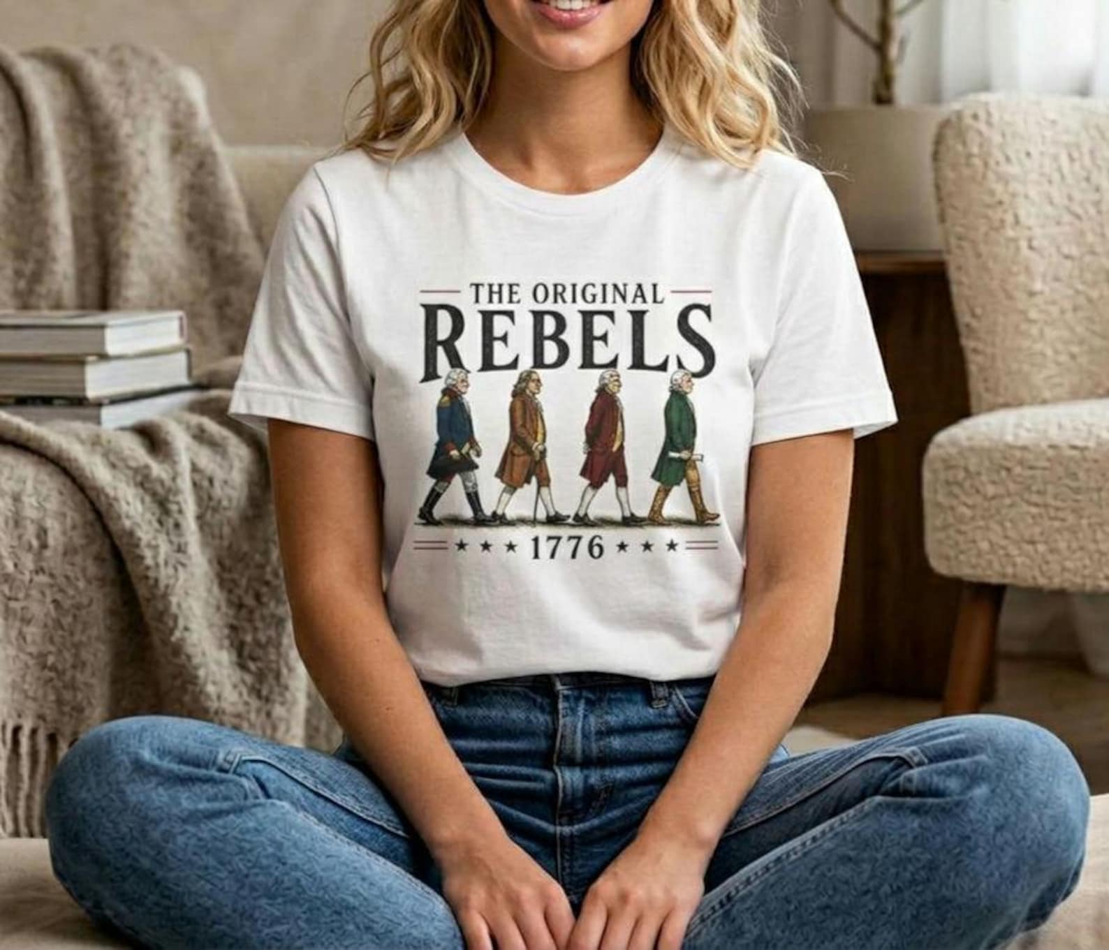 The Original Rebels 1776 T-Shirt | American Revolution Patriots Tee M
