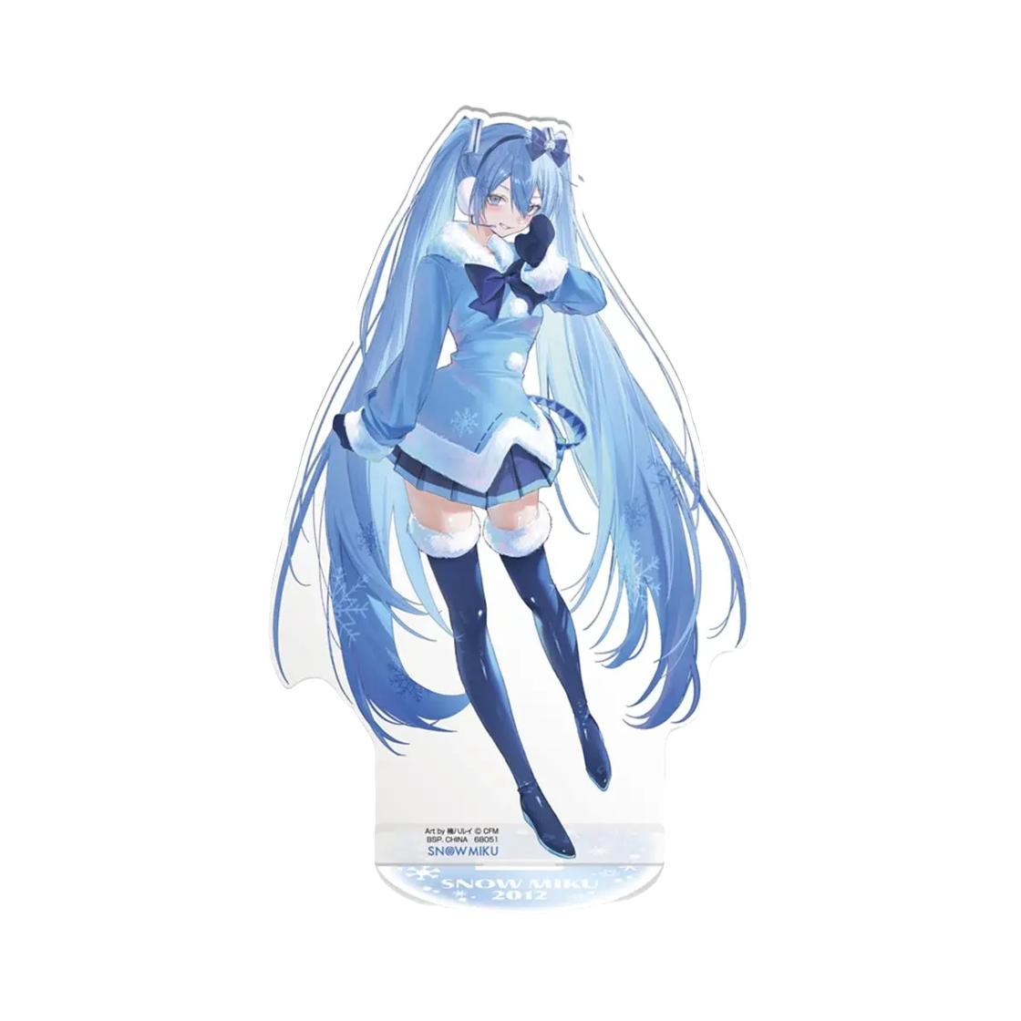 Bandai Ichiban Kuji Snow Miku Snow Miku All Stars D Prize Snow Miku 2012 Big Acrylic Stand ONE SIZE