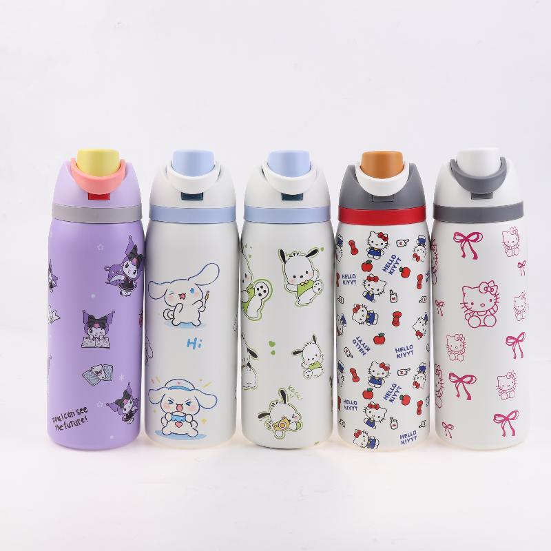 Sanrio Hello Kitty Cartoon 304 Stainless Steel Mymelody Insulated Cup Kuromi Large Capacity Water Cup Outdoor Sports Kettle