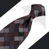 [S&W SHLAX&WING] Men's Check Tie, Mocha Brown Gray, Suit Accessory, Business, Wedding, Long, 160cm