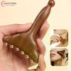 Messing Gua Sha Meridian Body Massager Sandeltræ Hudskrabning Meridian Lymfatisk Muskelsmerte Lindring Massage Kobber Guasha Bræt