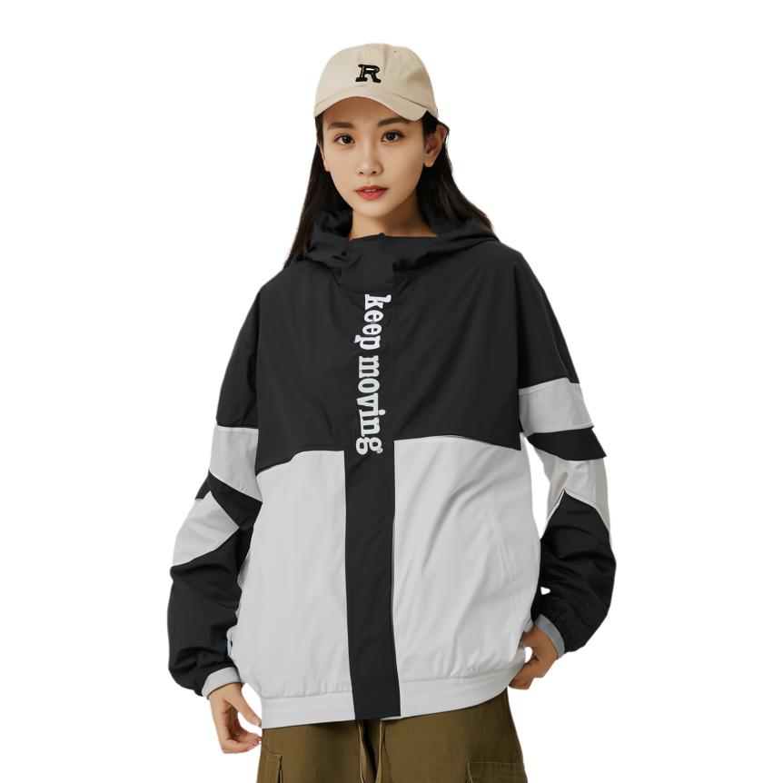 Anta Loose-Fit Casual Spliced Hooded Woven Sports Jacket Unisex Jacket Black 152218601-3