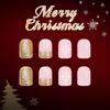 Reusable French Tip False With Sparkling Snowflakes No Required Holiday Manicure ABS Art For Women And Ideas