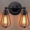 Double Head Wall Sconce Industrial Wire Cage Wall Light Vintage Style Wall Lamp