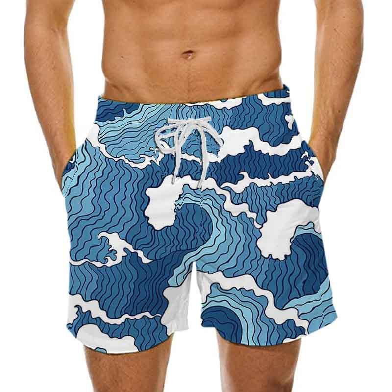 Men's 3D Print Shorts with Drawstring, Breathable & Versatile New Arrival