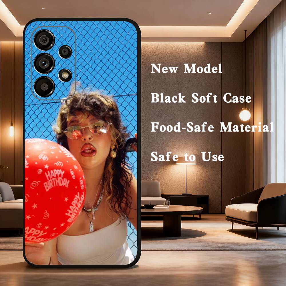 L-Lola Young Messy For Samsung Galaxy A73,31,Note,22,71,53,32,72,41,8,9,52,J7,Soft Black Silicone Cover Case