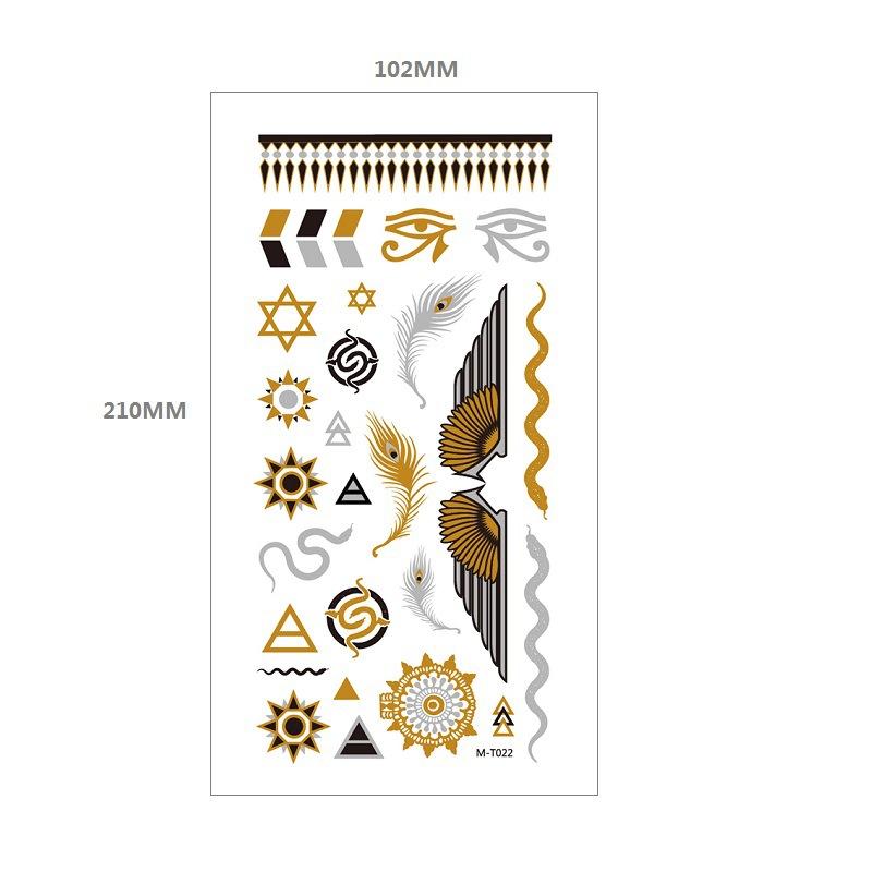 Bronzing Tattoo Sticker Water Transfer Mt Metal Waterproof Tattoo Sticker Party Party Amazon Wind Tattoo