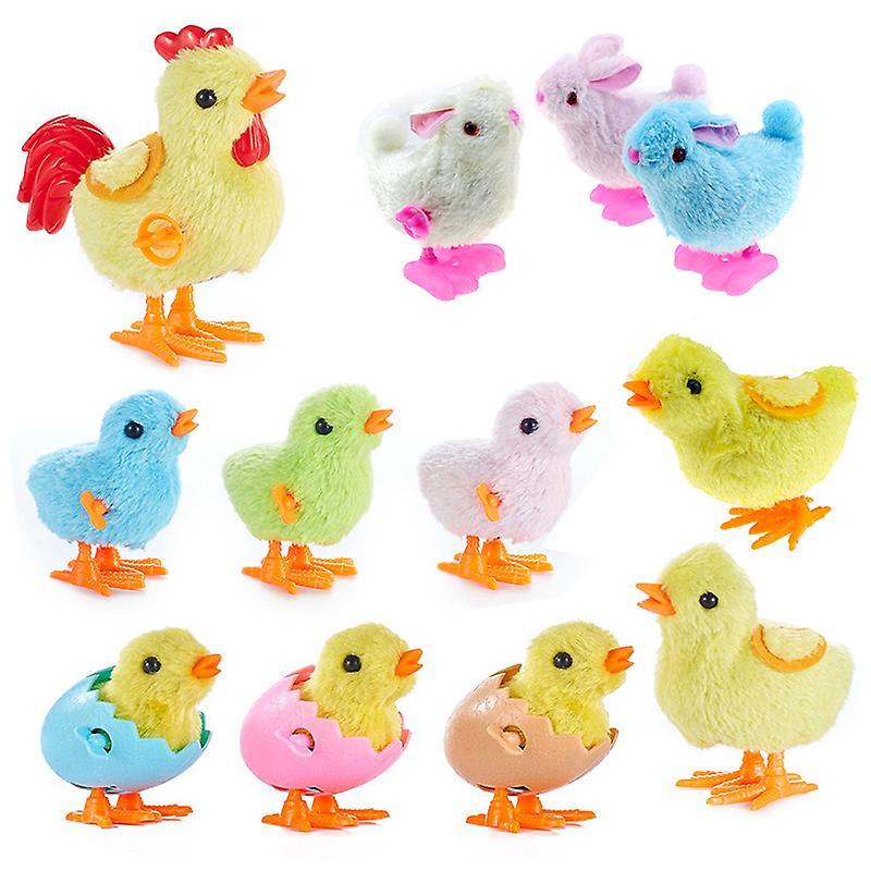 12pcs Kawaii Pluh Bunny Toys Infant Children Stuffed Toys Hopping Wind Up Clockwork