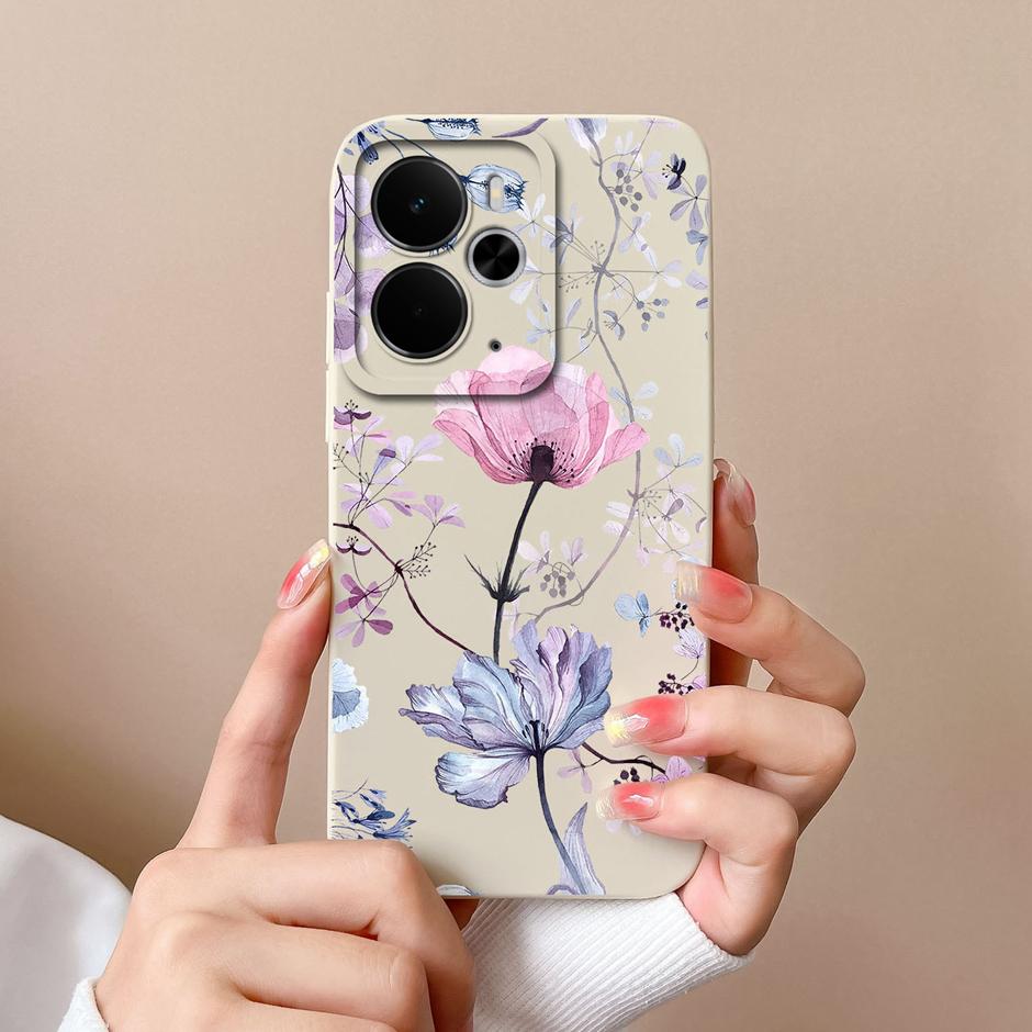 Trendy Floral Soft Silicone Case For Realme 14T 14 Pro Plus Lite 5G Protective Cover For Realme14T Realme14Pro Plus Lite Fundas