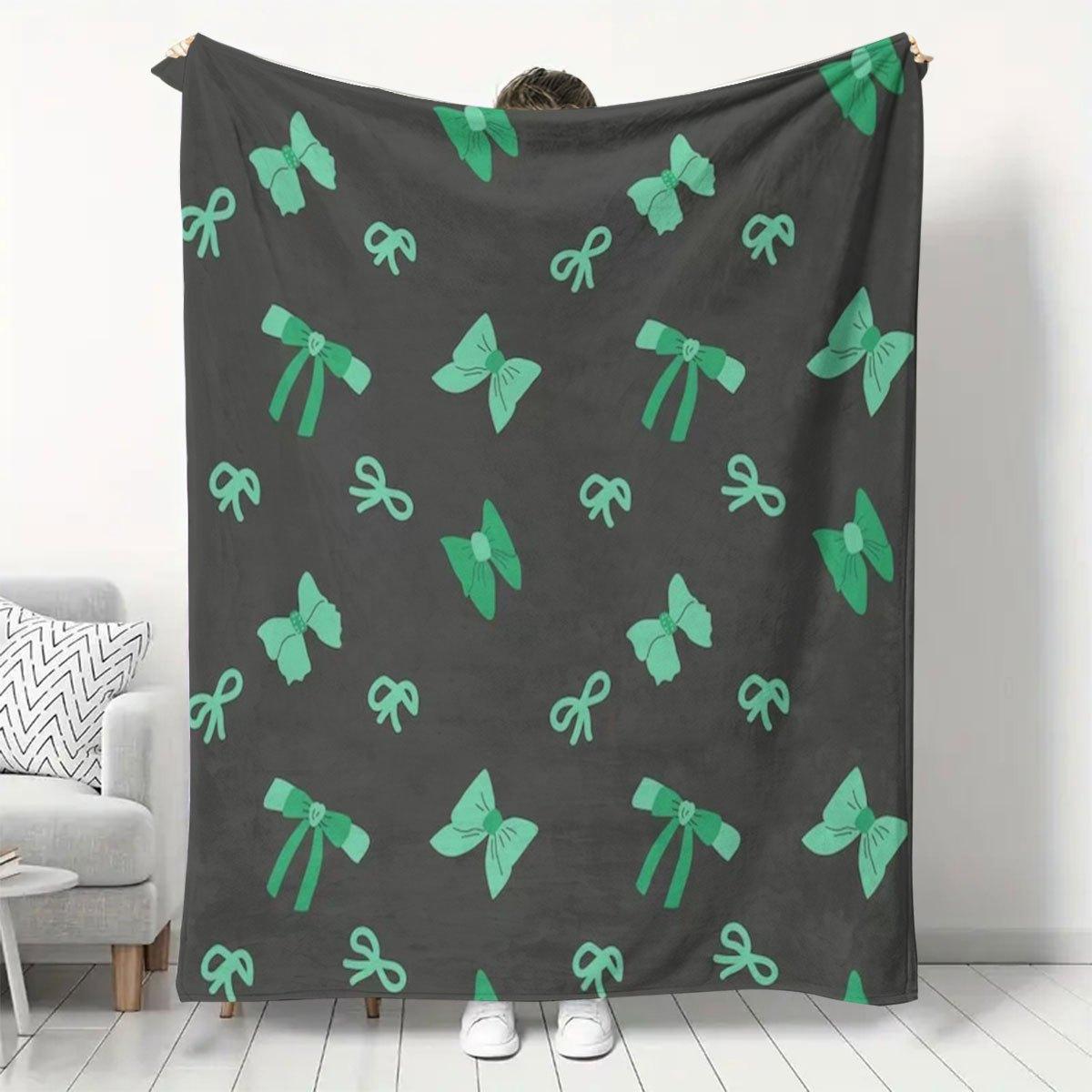 

All-in-one bow blanket, bow pattern blanket, soft and comfortable, suitable for sofa bed, birthday holiday gift blanket 100x150cm