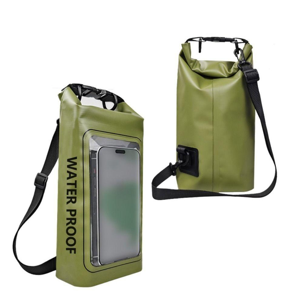 2L New PVC Clip Swimming Waterproof Bag Outdoor Mesh Material Messenger Bag 2-In-1 Beach Cell Phone Bag