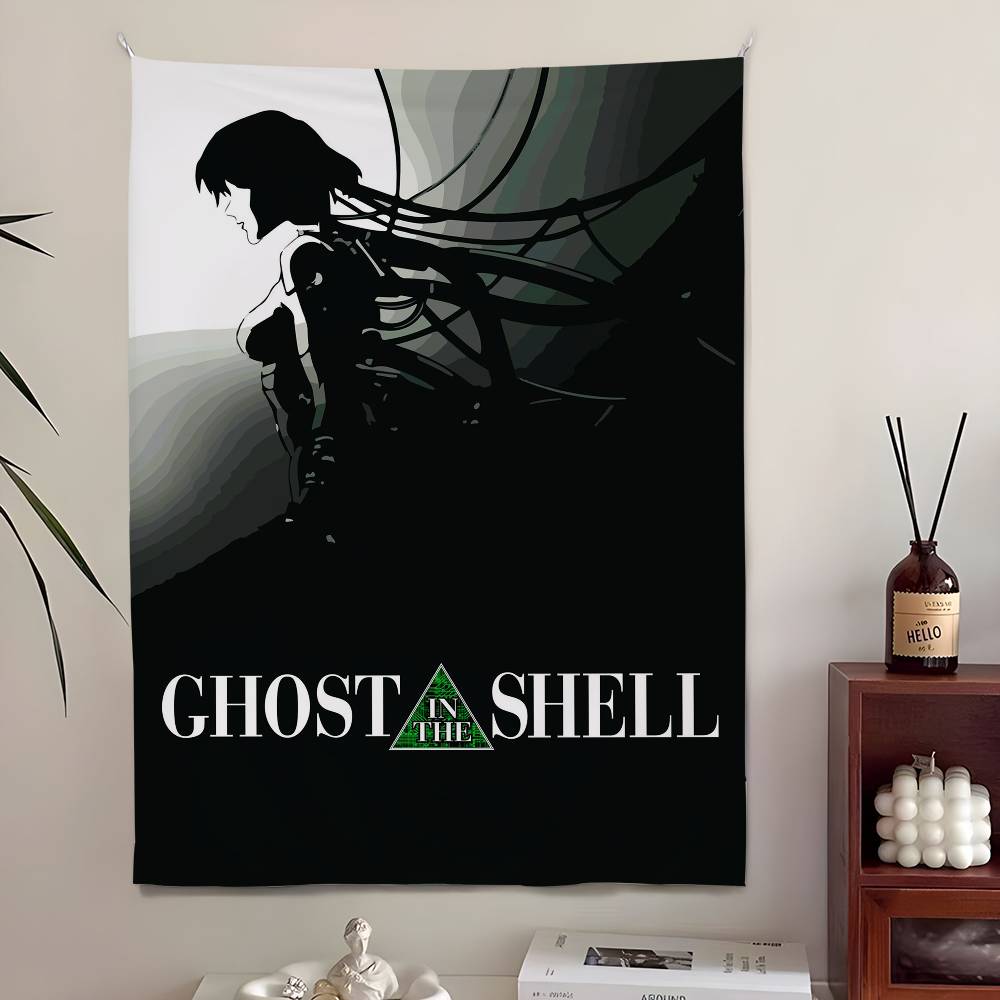 GGhost in the Shell Anime Vertical Tapestry Wall Tapestry Wall Art Aesthetic Room Decor Room Decoration Accessories