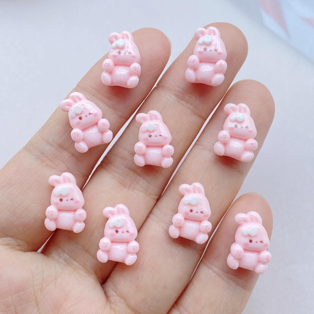 20Pcs New Cute Resin Cartoon Rabbit, Panda, Dog, Dinosaur Flat Back Scrapbooking DIY Jewelry Craft Decoration Accessories