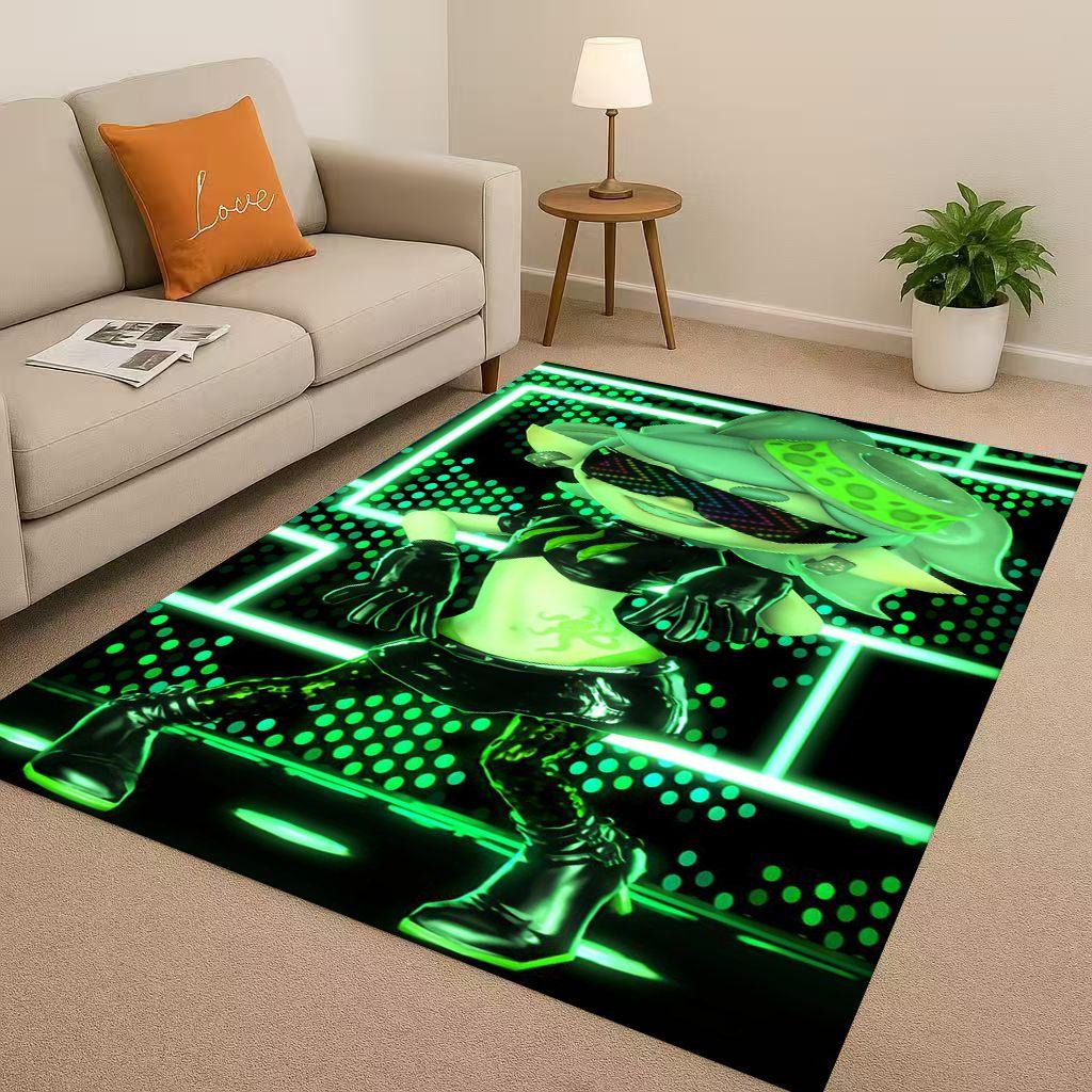 3D Splatoon Game Cartoon Living Room Non Slip Area Rug Soft Carpet for Bedroom Playroom Sofa,Easy Clean Home Decor Doormat