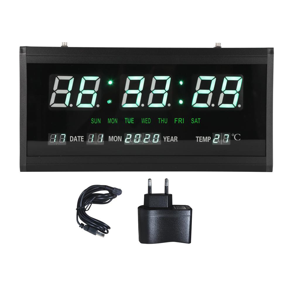 LED Digital Perpetual Calendar Hanging Clock Living Room Wall Clock